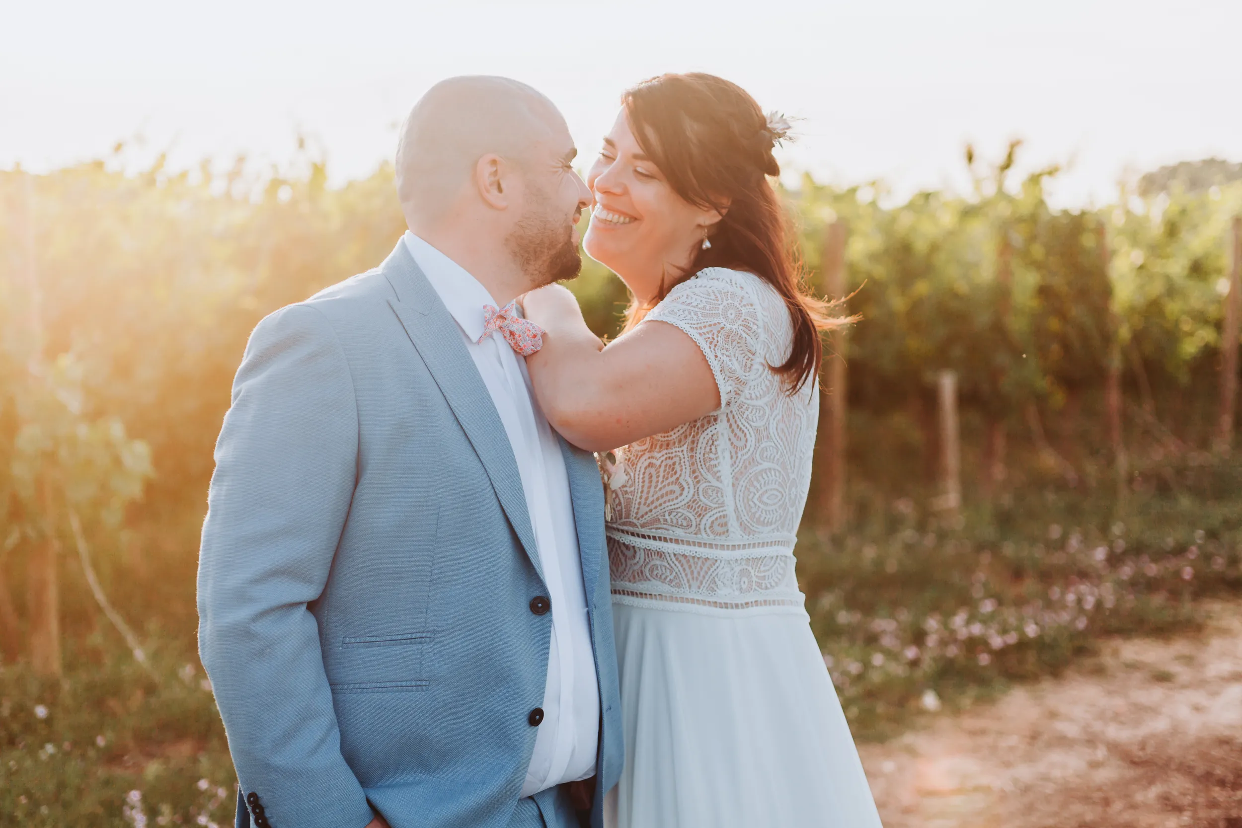 golden hour reportage vignes mariage